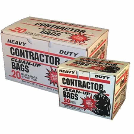 20-ct Contractor Bags and 50-ct Contractor Bags. Your choice. Buy 2m pallets or morew and save $50.00 per pallet.