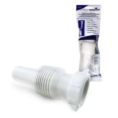 1-1/4 x 8 inch flexible slip joint extension drain pipe