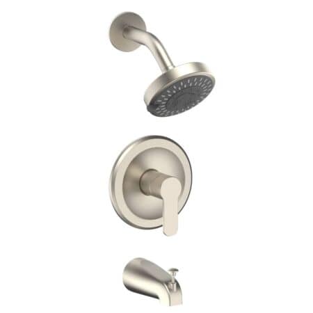 brushed nickel tub and shower faucet single handle 5 spray