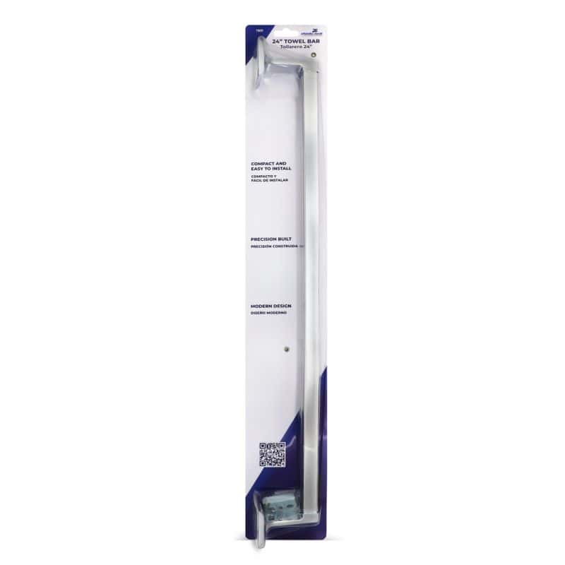 towel bar installed in modern bathroom wall