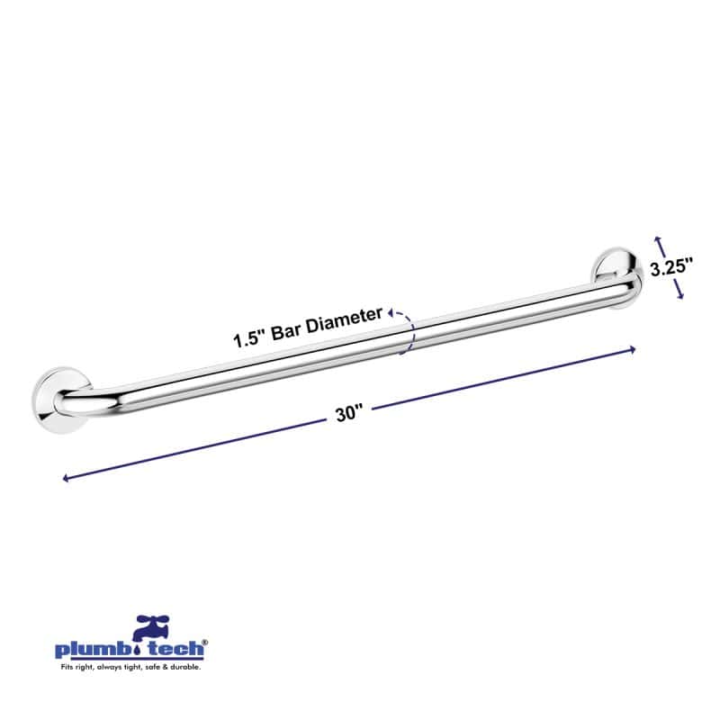 polished stainless steel grab bar corrosion resistant