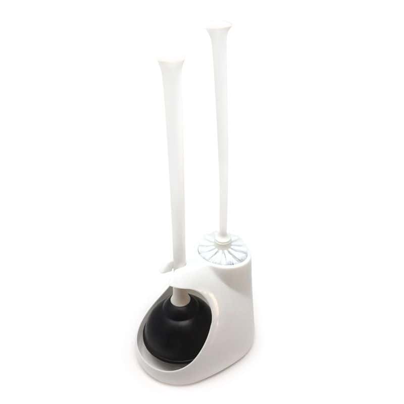 toilet brush white handle fiber bristles