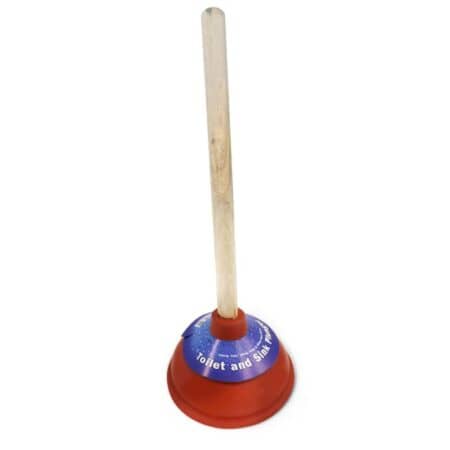 sink plunger red rubber cup 5-3-4 inch wood handle
