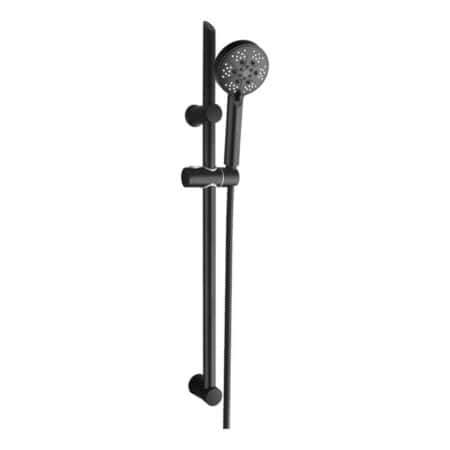 handheld shower head with grab bar matte black set
