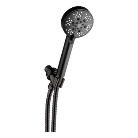 matte black handheld shower head 5 function 60 jets