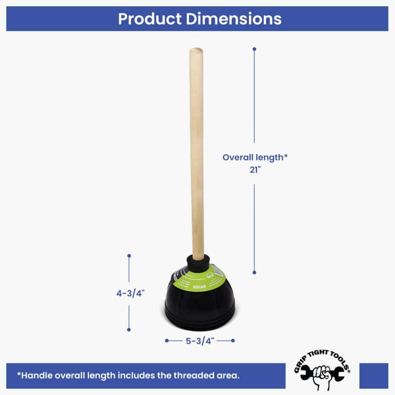 jumbo force cup plunger 5-3-4 inch rubber