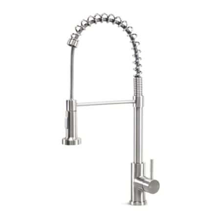 Durable stainless steel kitchen faucet with pulldown sprayer and single handle control. Efficient 1.8 GPM flow delivers reliable performance and easy cleaning.