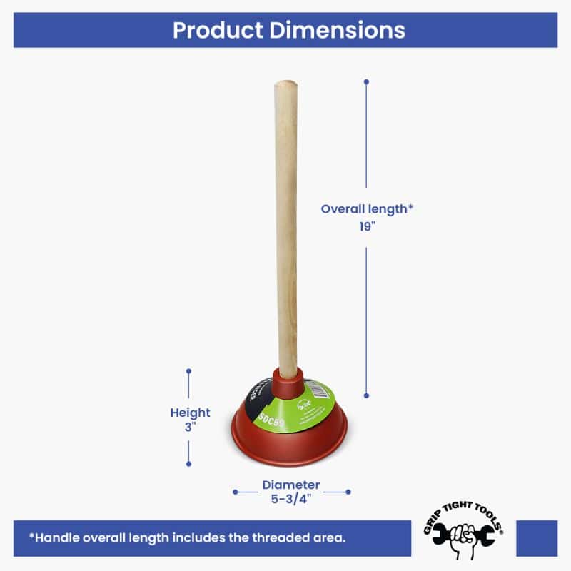 5-3-4 inch red rubber plunger cup