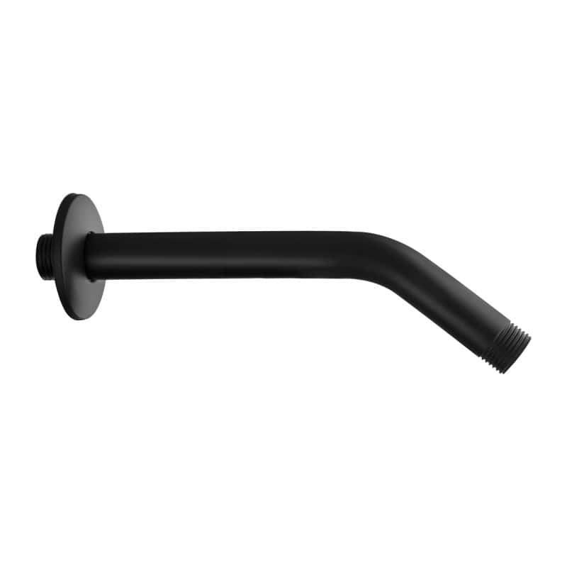 Matte black 6 inch shower arm and flange set offers durable construction, rust resistance, and easy installation for modern bathroom upgrades