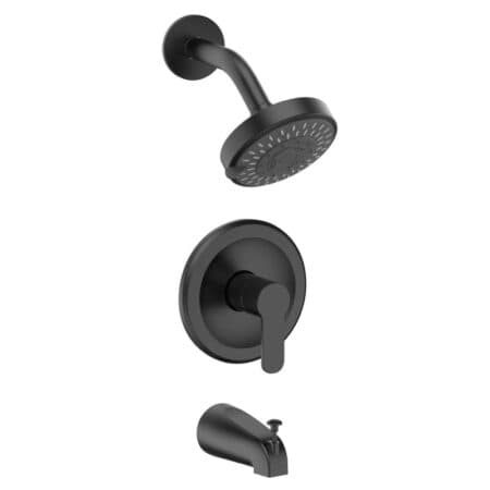 Enhance your bathroom with Single Handle Tub and Shower Faucets in Matte Black finish.