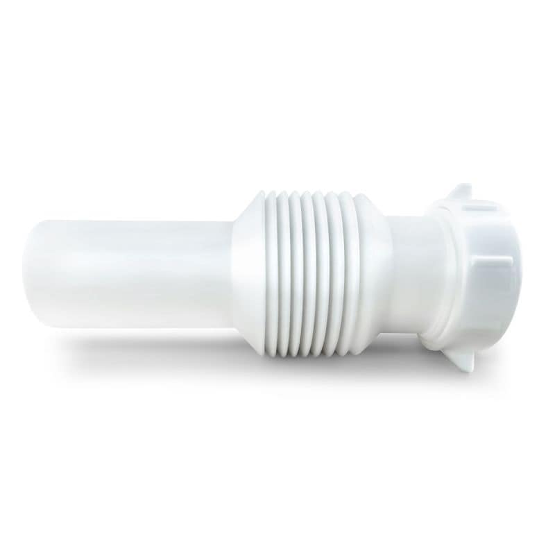 flexible drain extension installed under sink