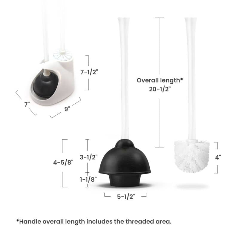 flange toilet plunger black cup white handle