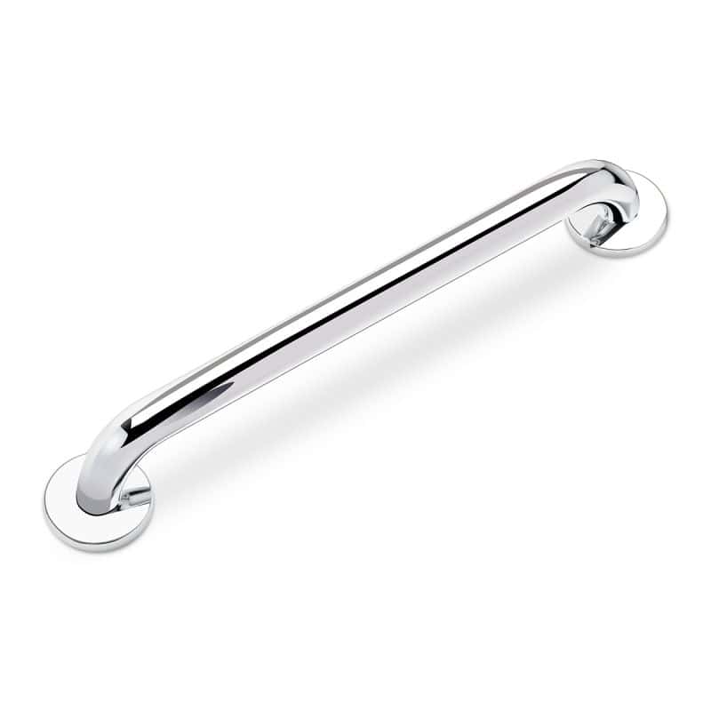 18 inch concealed screw ADA compliant polished stainless steel grab bar by Plumb Tech ensures secure grip.