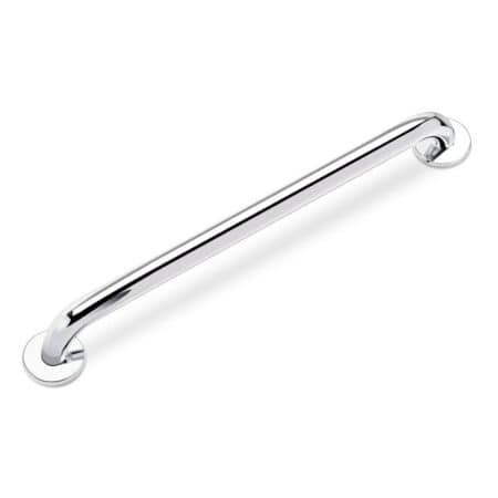 24 inch ADA compliant stainless steel grab bar provides durable construction reliable grip.