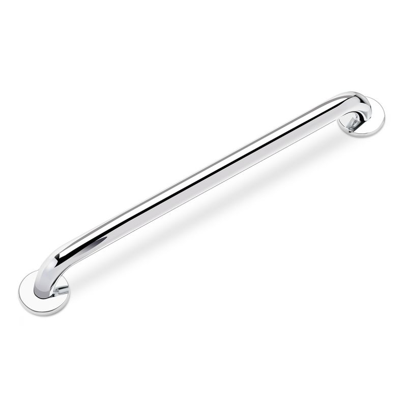 24 inch ADA compliant stainless steel grab bar provides durable construction reliable grip.