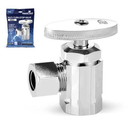 High-quality angle stop valve designed for smooth multi-turn operation in residential and commercial plumbing applications.