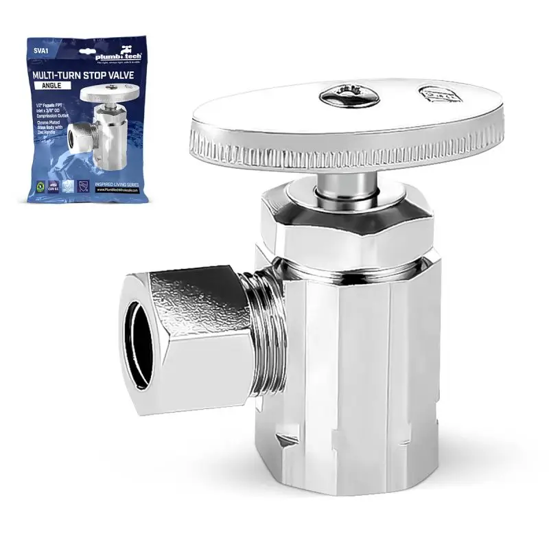 High-quality angle stop valve designed for smooth multi-turn operation in residential and commercial plumbing applications.