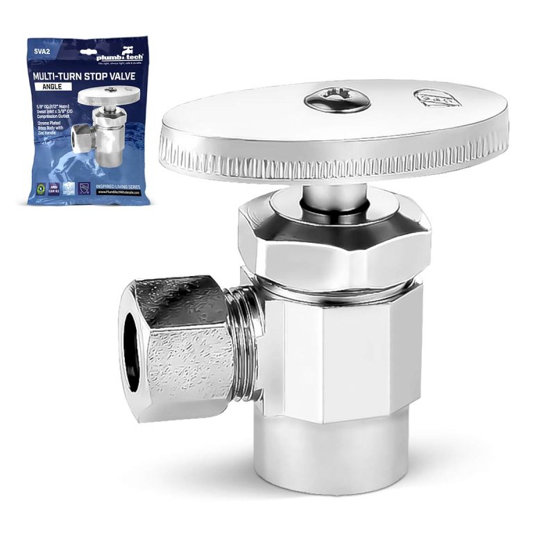 Heavy-duty angle multi-turn stop valve offers long-lasting durability and efficient water flow control for plumbing applications.