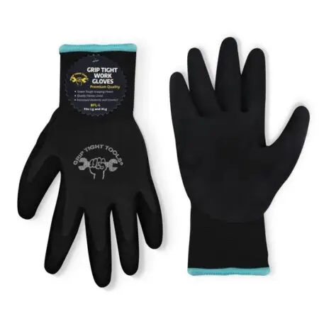 black fleece lined work gloves 13 gauge nylon