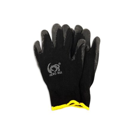 black latex coated work gloves size L XL