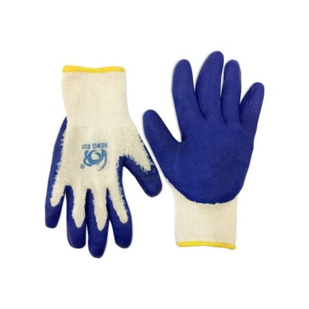 blue latex coated work gloves for carpentry and DIY