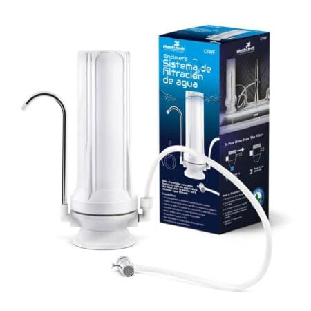 Countertop water filter system complete unit provides reliable filtration clean drinking water.