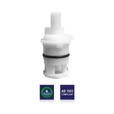Delta style stem for kitchen and bathroom faucet provides precise control strong construction and reliable water flow for efficient faucet operation.