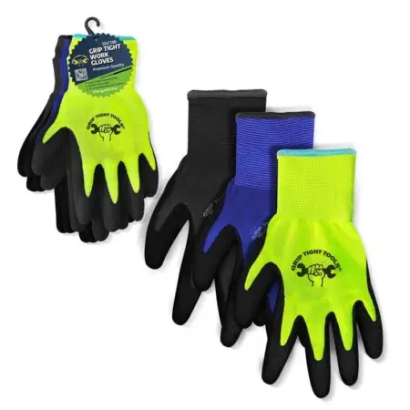 fleece lined grip work gloves assorted colors L XL