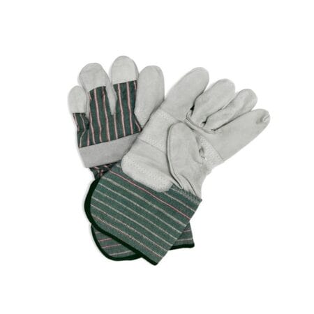 split leather long cuff work gloves cowhide with cotton drill back