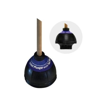 5-3/4 inch pro toilet plunger with 21 inch wood handle offers strong suction and reliable bathroom cleaning performance.