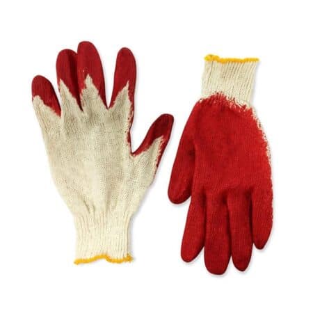 red latex coated work gloves for carpentry and DIY
