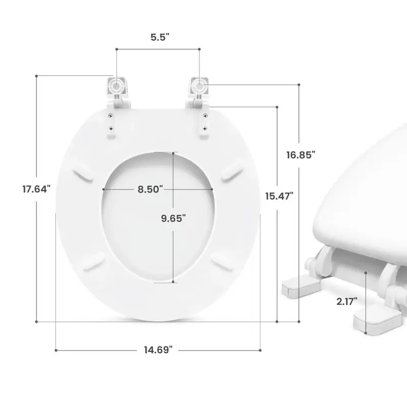 Round White Wood Toilet Seat – Pack of 6 - Image 5