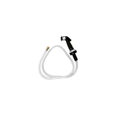 Kitchen faucet sprayer head and hose offers easy installation flexible hose design and consistent water spray performance.