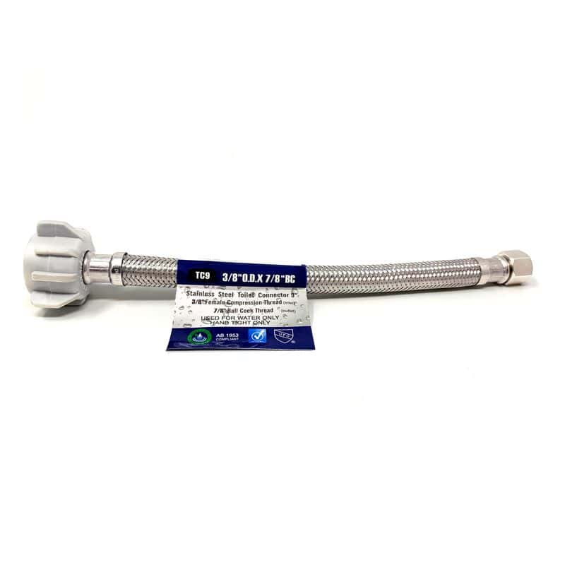 Toilet Supply Line Connector 9 Inch 3/8 OD x 7/8 BC Nut – Pack of 48 - Image 4