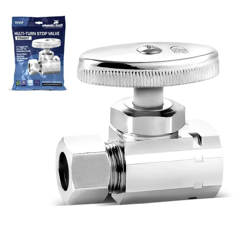 Reliable plumbing stop valve ideal for sinks, toilets, faucets, and water supply line installations with easy multi-turn control.