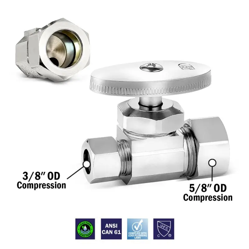 Straight Multi-Turn Stop Valve 5/8" x 3/8" Compression – Pack of 96 - Image 3