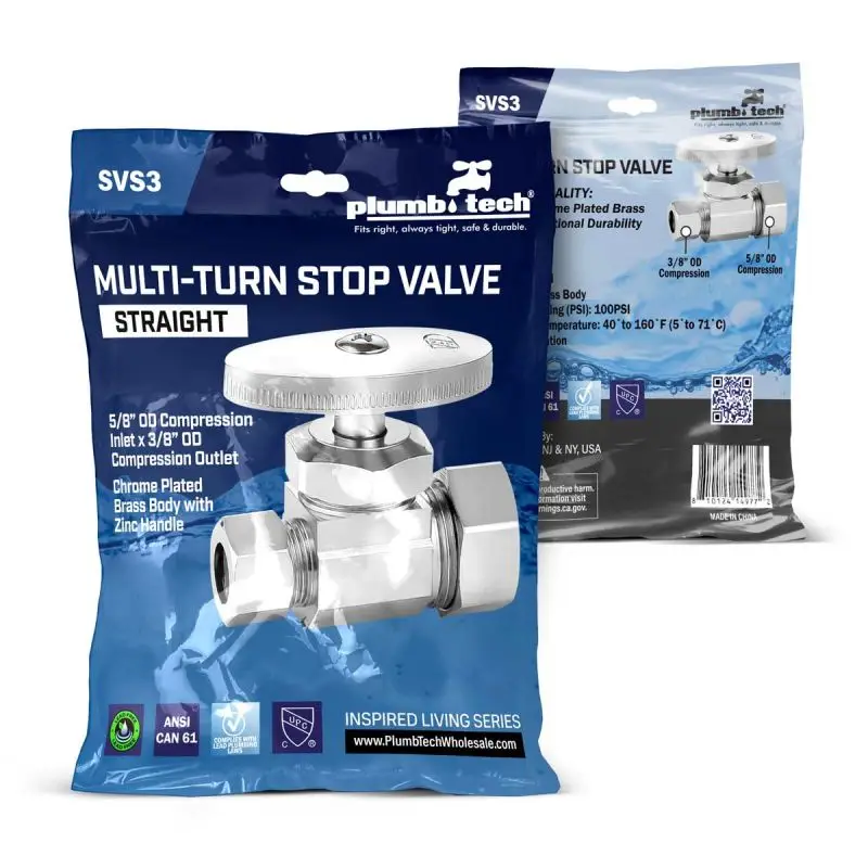 Straight Multi-Turn Stop Valve 5/8" x 3/8" Compression – Pack of 96 - Image 4