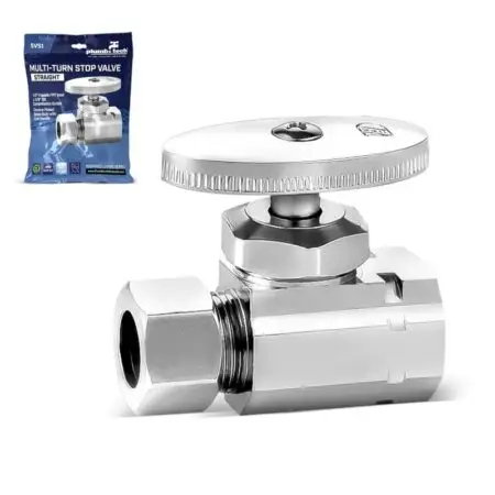 Reliable plumbing stop valve ideal for sinks, toilets, faucets, and water supply line installations with easy multi-turn control.