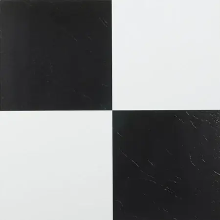 Nexus black and white peel and stick floor tiles for kitchens, bathrooms, and bedrooms