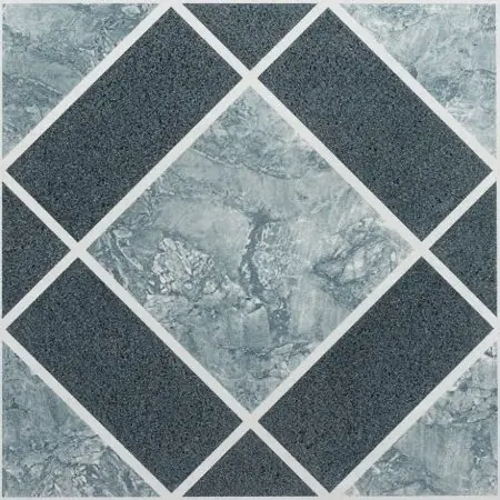 Nexus Light and Dark Blue Diamond Pattern Peel and Stick Vinyl Floor Tiles 12x12 Inch
