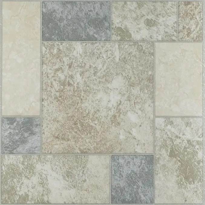 Nexus Marble Blocks Peel and Stick Vinyl Floor Tiles 12x12 Inch