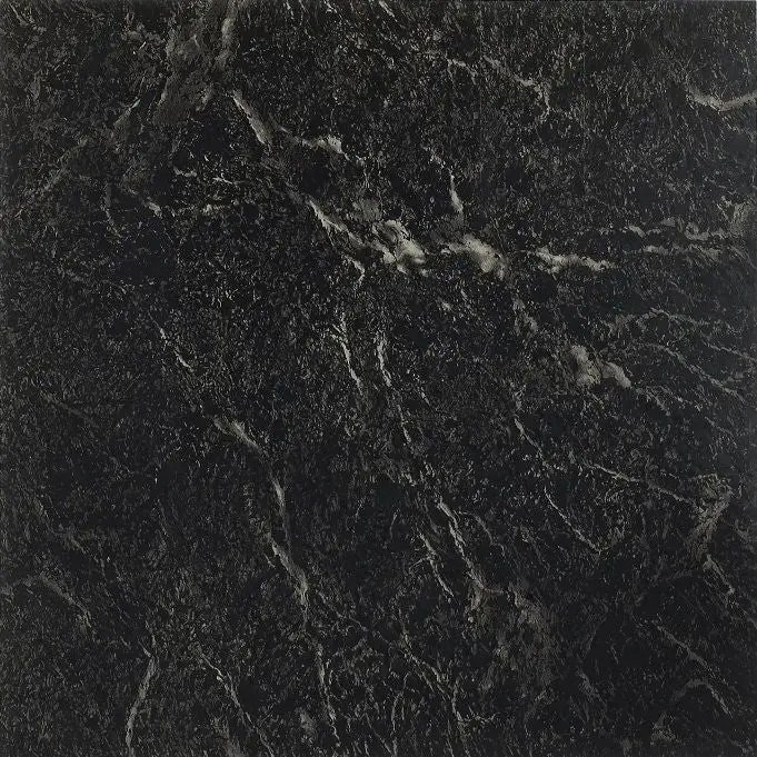 Nexus Black with White Vein Marble Peel and Stick Vinyl Floor Tiles 12x12 Inch