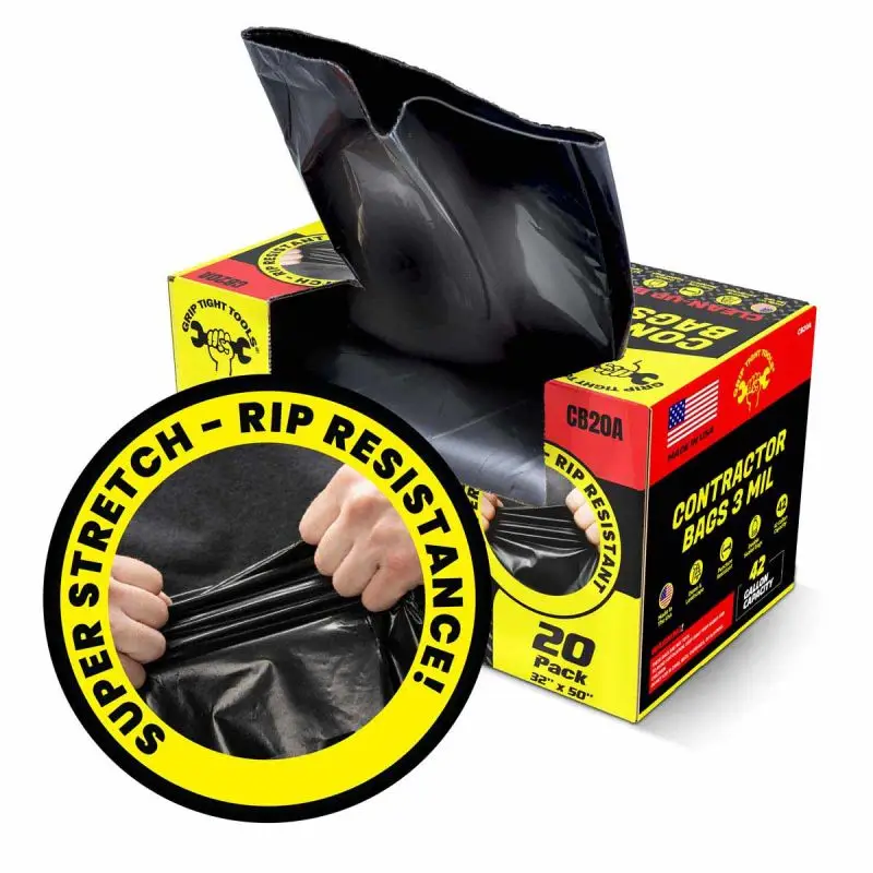42 Gallon Contractor Bags 240 Pack Box Made in USA