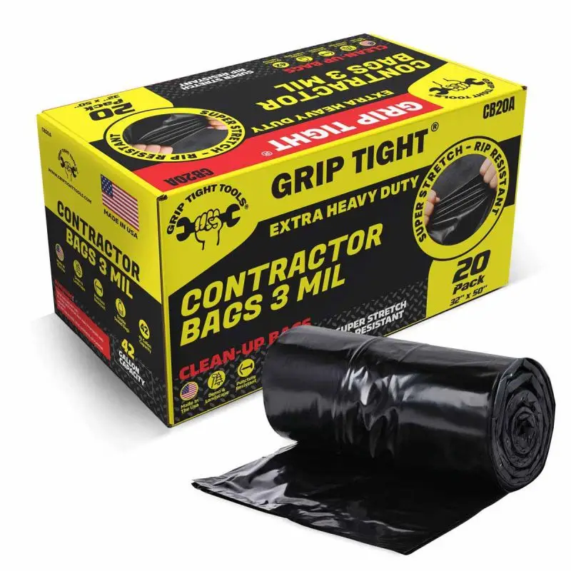 42 Gallon Contractor Bags 3 Mil Extra Heavy Duty Rolled in Box 240 Pack Made in USA