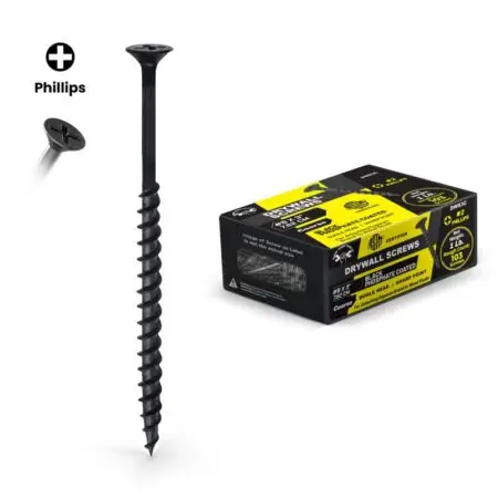 8 x 3" PH Black Phosphate Coarse Drywall Screws in a 1 LB box